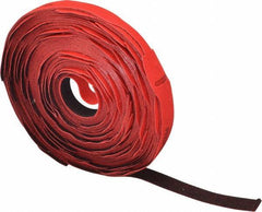 VELCRO Brand - 75 Piece 1" Wide x 12" Piece Length, Self Fastening Tie/Strap Hook & Loop Strap - Perforated/Pieces Roll, Red, Printable Surface - Exact Tool & Supply