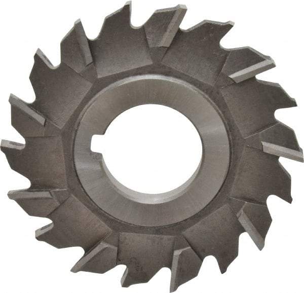 Made in USA - 3" Diam x 1/4" Width of Cut, 18 Teeth, Cobalt Side Milling Cutter - Staggered Teeth, Uncoated - Exact Tool & Supply