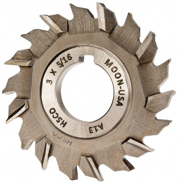 Made in USA - 3" Diam x 5/16" Width of Cut, 18 Teeth, Cobalt Side Milling Cutter - Staggered Teeth, Uncoated - Exact Tool & Supply