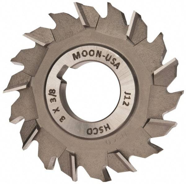 Made in USA - 3" Diam x 3/8" Width of Cut, 18 Teeth, Cobalt Side Milling Cutter - Staggered Teeth, Uncoated - Exact Tool & Supply