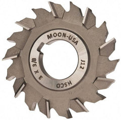 Made in USA - 3" Diam x 3/8" Width of Cut, 18 Teeth, Cobalt Side Milling Cutter - Staggered Teeth, Uncoated - Exact Tool & Supply