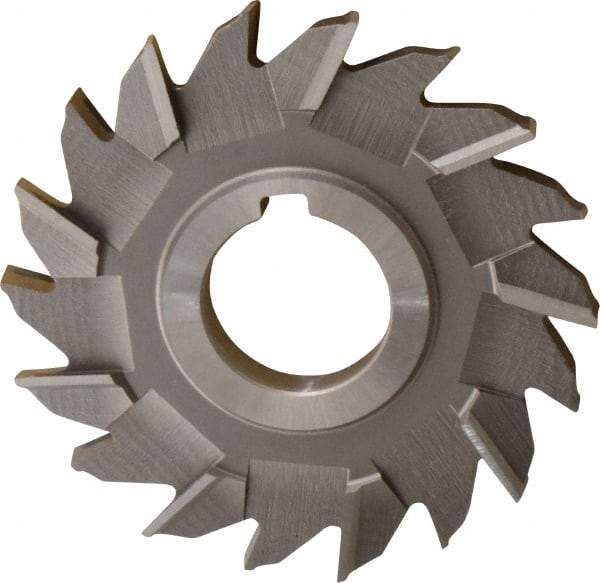 Made in USA - 4" Diam x 3/8" Width of Cut, 18 Teeth, Cobalt Side Milling Cutter - Staggered Teeth, Uncoated - Exact Tool & Supply