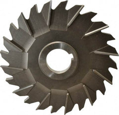 Made in USA - 6" Diam x 3/8" Width of Cut, 24 Teeth, Cobalt Side Milling Cutter - Staggered Teeth, Uncoated - Exact Tool & Supply