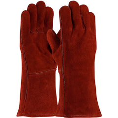 ‎73-7015A Welders / Foundry Gloves - Welding Glove - Shoulder Grade - Cotton Lining - Russet Color - Exact Tool & Supply