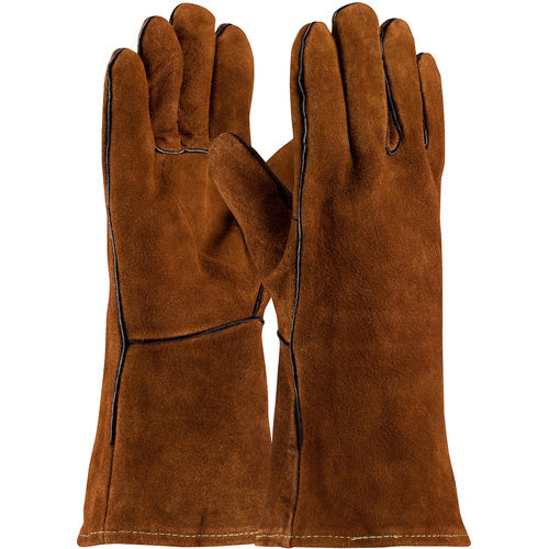 ‎73-7088 Welders / Foundry Gloves - Welding Glove - Shoulder Grade - Cotton Lining - Golden Brown Color - Exact Tool & Supply