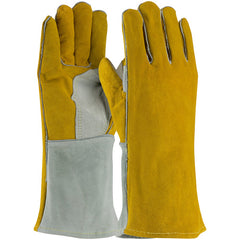 ‎73-7150 Welders / Foundry Gloves - Welding Glove - Side Split - Foam Lined - Brown/Gry. - Sewn w/Kevlar - Exact Tool & Supply