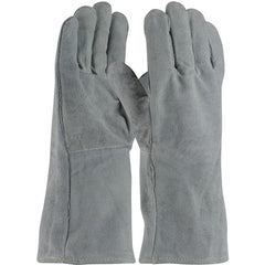 ‎73-888A Welders / Foundry Gloves - Welding Glove - Econ Grade - Cotton Lining - Gry. - Exact Tool & Supply