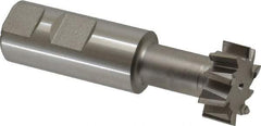 Made in USA - 1-1/4" Cut Diam, 31/64" Cut Width, 21/32" Neck Diam, 1" Shank Diam, 3-15/16" OAL, High Speed Steel T-Slot Cutter - Uncoated, 5/8" Bolt, 2-15/16" Shank Length, Staggered Teeth, 10 Teeth, Weldon Flat - Exact Tool & Supply