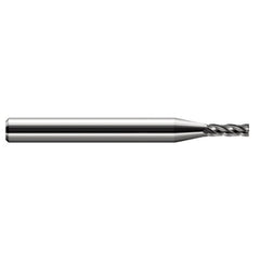 Miniature End Mills - Stub & Standard - 0.0110″ Cutter Diameter × 0.0160″ Length of Cut Carbide Square End Mill, 4 Flutes - Exact Tool & Supply