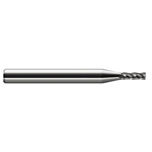 Miniature End Mills - Stub & Standard - 0.0140″ Cutter Diameter × 0.0210″ Length of Cut Carbide Square End Mill, 4 Flutes - Exact Tool & Supply