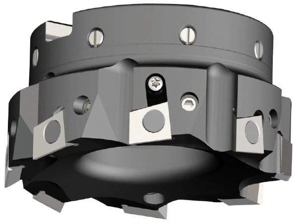 Kennametal - 2 Inserts, 1-1/2" Cut Diam, 1/2" Arbor Diam, 0.394" Max Depth of Cut, Indexable Square-Shoulder Face Mill - 0/90° Lead Angle, 1.57" High, BGHX 15L5... Insert Compatibility, Through Coolant, Series Fix-Perfect - Exact Tool & Supply
