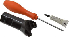 Kennametal - 45° Lead Angle, 1-13/16" Max Cut Diam, 1.26" Min Cut Diam, 0.26" Max Depth of Cut, Indexable Chamfer and Angle End Mill - 2 Inserts, SE..T 443AE..N Insert Style, 3.855" Overall Length, Straight Shank - Exact Tool & Supply
