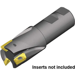 Kennametal - 1-1/2" Cut Diam, 1-1/4" Shank Diam, 4.53" OAL, Indexable Square Shoulder End Mill - Weldon Shank, 0° Lead Angle - Exact Tool & Supply