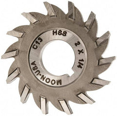 Made in USA - 2" Diam x 1/4" Width of Cut, 14 Teeth, High Speed Steel Side Milling Cutter - Straight Teeth, Uncoated - Exact Tool & Supply