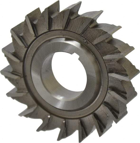 Made in USA - 2-1/2" Diam x 1/2" Width of Cut, 18 Teeth, High Speed Steel Side Milling Cutter - Straight Teeth, Uncoated - Exact Tool & Supply