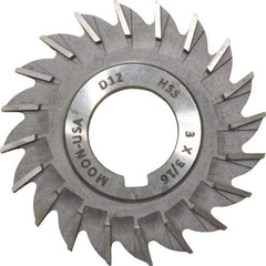 Made in USA - 3" Diam x 3/16" Width of Cut, 20 Teeth, High Speed Steel Side Milling Cutter - Straight Teeth, Uncoated - Exact Tool & Supply