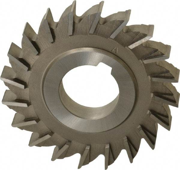 Made in USA - 3" Diam x 7/16" Width of Cut, 20 Teeth, High Speed Steel Side Milling Cutter - Straight Teeth, Uncoated - Exact Tool & Supply