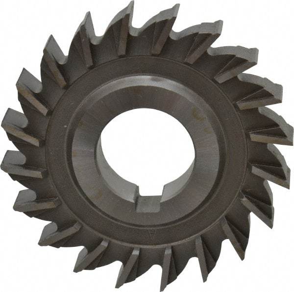 Made in USA - 3" Diam x 1/2" Width of Cut, 20 Teeth, High Speed Steel Side Milling Cutter - Straight Teeth, Uncoated - Exact Tool & Supply