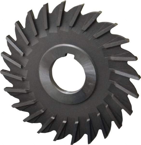 Made in USA - 4" Diam x 3/16" Width of Cut, 24 Teeth, High Speed Steel Side Milling Cutter - Straight Teeth, Uncoated - Exact Tool & Supply