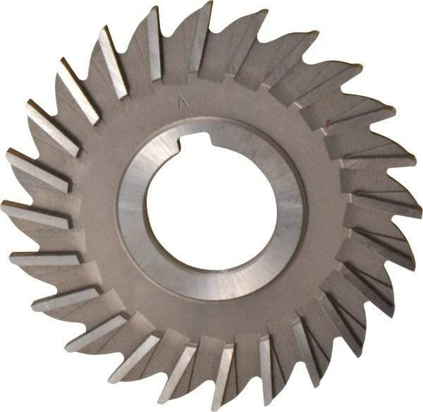 Made in USA - 4" Diam x 3/16" Width of Cut, 24 Teeth, High Speed Steel Side Milling Cutter - Straight Teeth, Uncoated - Exact Tool & Supply