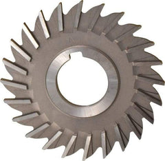 Made in USA - 4" Diam x 3/16" Width of Cut, 24 Teeth, High Speed Steel Side Milling Cutter - Straight Teeth, Uncoated - Exact Tool & Supply