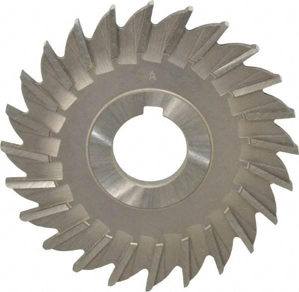 Made in USA - 4" Diam x 1/4" Width of Cut, 24 Teeth, High Speed Steel Side Milling Cutter - Straight Teeth, Uncoated - Exact Tool & Supply