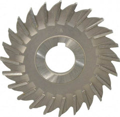 Made in USA - 4" Diam x 1/4" Width of Cut, 24 Teeth, High Speed Steel Side Milling Cutter - Straight Teeth, Uncoated - Exact Tool & Supply