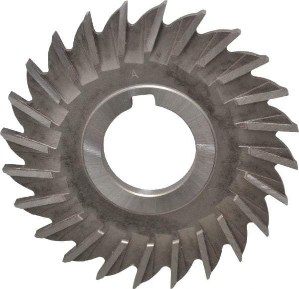 Made in USA - 4" Diam x 1/4" Width of Cut, 24 Teeth, High Speed Steel Side Milling Cutter - Straight Teeth, Uncoated - Exact Tool & Supply