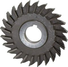 Made in USA - 4" Diam x 5/16" Width of Cut, 24 Teeth, High Speed Steel Side Milling Cutter - Straight Teeth, Uncoated - Exact Tool & Supply