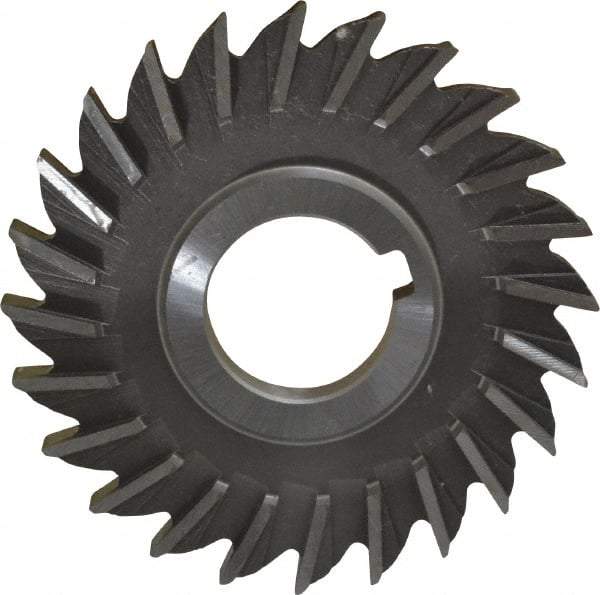Made in USA - 4" Diam x 3/8" Width of Cut, 24 Teeth, High Speed Steel Side Milling Cutter - Straight Teeth, Uncoated - Exact Tool & Supply