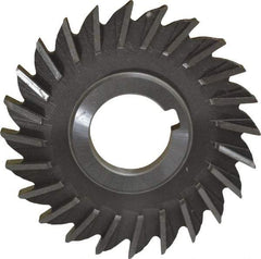 Made in USA - 4" Diam x 3/8" Width of Cut, 24 Teeth, High Speed Steel Side Milling Cutter - Straight Teeth, Uncoated - Exact Tool & Supply