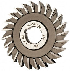 Made in USA - 4" Diam x 1/2" Width of Cut, 24 Teeth, High Speed Steel Side Milling Cutter - Straight Teeth, Uncoated - Exact Tool & Supply