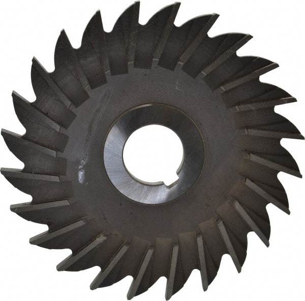Made in USA - 5" Diam x 1/4" Width of Cut, 24 Teeth, High Speed Steel Side Milling Cutter - Straight Teeth, Uncoated - Exact Tool & Supply