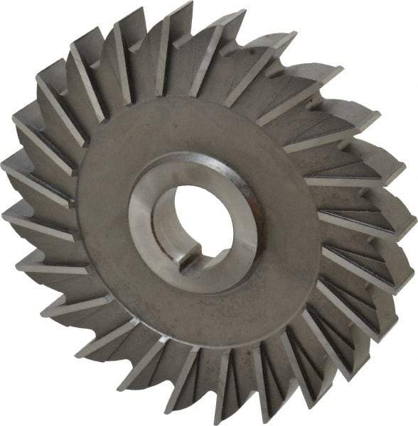 Made in USA - 5" Diam x 5/8" Width of Cut, 24 Teeth, High Speed Steel Side Milling Cutter - Straight Teeth, Uncoated - Exact Tool & Supply
