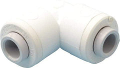 Parker - 1/4" Outside Diam, Polypropylene Push-to-Connect Tube Union Elbow - 150 Max psi, Tan - Exact Tool & Supply