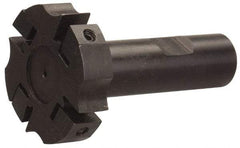 APT - Shank Connection, 0.72" Cutting Width, 15/16" Depth of Cut, 3" Cutter Diam, 4 Tooth Indexable Slotting Cutter - 1" Shank Diam, SM34 Toolholder, CTA 6 Insert, Right Hand Cutting Direction - Exact Tool & Supply