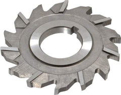 Made in USA - 2-1/8" Diam x 3/16" Width of Cut, 14 Teeth, High Speed Steel Side Milling Cutter - Staggered Teeth, Uncoated - Exact Tool & Supply