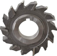 Made in USA - 2-1/8" Diam x 3/8" Width of Cut, 14 Teeth, High Speed Steel Side Milling Cutter - Staggered Teeth, Uncoated - Exact Tool & Supply