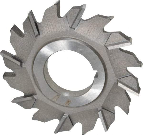 Made in USA - 2-1/2" Diam x 1/4" Width of Cut, 16 Teeth, High Speed Steel Side Milling Cutter - Staggered Teeth, Uncoated - Exact Tool & Supply