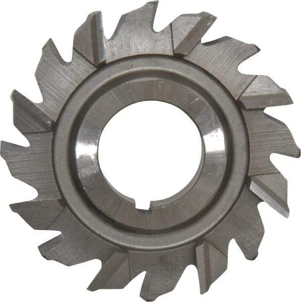 Made in USA - 2-1/2" Diam x 1/2" Width of Cut, 16 Teeth, High Speed Steel Side Milling Cutter - Staggered Teeth, Uncoated - Exact Tool & Supply