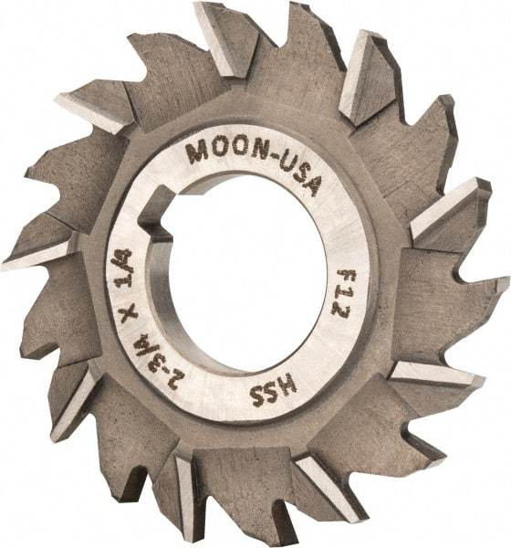 Made in USA - 2-3/4" Diam x 1/4" Width of Cut, 18 Teeth, High Speed Steel Side Milling Cutter - Staggered Teeth, Uncoated - Exact Tool & Supply