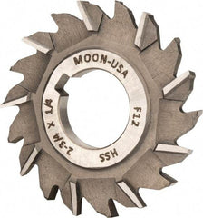 Made in USA - 2-3/4" Diam x 1/4" Width of Cut, 18 Teeth, High Speed Steel Side Milling Cutter - Staggered Teeth, Uncoated - Exact Tool & Supply