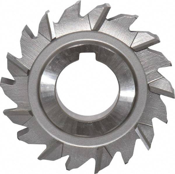 Made in USA - 2-3/4" Diam x 3/8" Width of Cut, 18 Teeth, High Speed Steel Side Milling Cutter - Staggered Teeth, Uncoated - Exact Tool & Supply