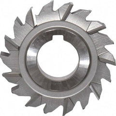Made in USA - 2-3/4" Diam x 3/8" Width of Cut, 18 Teeth, High Speed Steel Side Milling Cutter - Staggered Teeth, Uncoated - Exact Tool & Supply