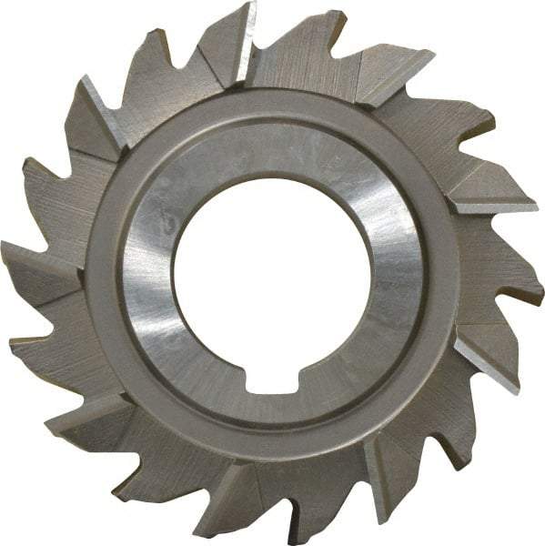 Made in USA - 2-3/4" Diam x 7/16" Width of Cut, 18 Teeth, High Speed Steel Side Milling Cutter - Staggered Teeth, Uncoated - Exact Tool & Supply