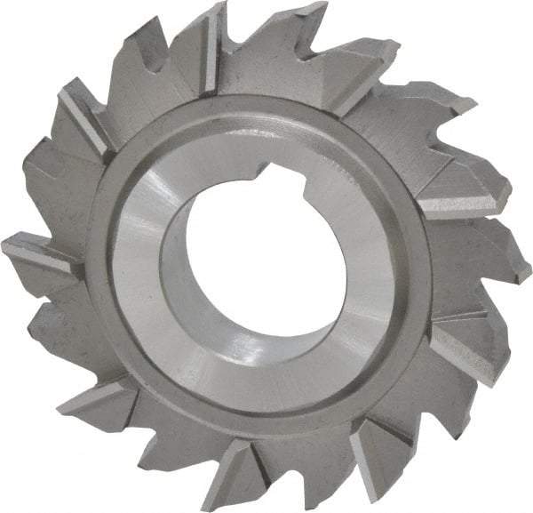 Made in USA - 2-3/4" Diam x 1/2" Width of Cut, 18 Teeth, High Speed Steel Side Milling Cutter - Staggered Teeth, Uncoated - Exact Tool & Supply