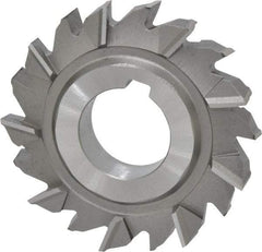 Made in USA - 2-3/4" Diam x 1/2" Width of Cut, 18 Teeth, High Speed Steel Side Milling Cutter - Staggered Teeth, Uncoated - Exact Tool & Supply