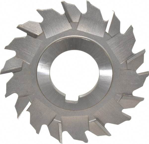 Made in USA - 3" Diam x 3/16" Width of Cut, 18 Teeth, High Speed Steel Side Milling Cutter - Staggered Teeth, Uncoated - Exact Tool & Supply