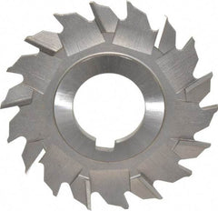Made in USA - 3" Diam x 3/16" Width of Cut, 18 Teeth, High Speed Steel Side Milling Cutter - Staggered Teeth, Uncoated - Exact Tool & Supply