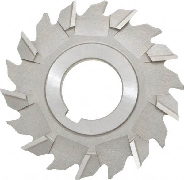 Made in USA - 3" Diam x 1/4" Width of Cut, 18 Teeth, High Speed Steel Side Milling Cutter - Staggered Teeth, Uncoated - Exact Tool & Supply